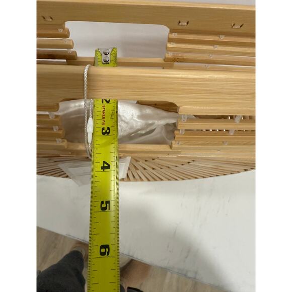 Miuco Bamboo Ark Bag Half Moon Purse Boho Coastal Cottagecore Beach New - Picture 5 of 10